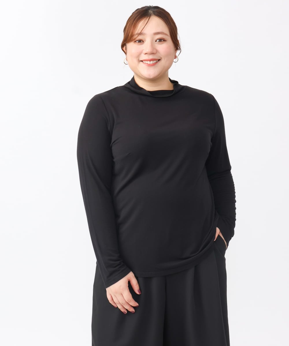 OLKAA30049 eur3(エウルキューブ) 【大きいサイズ】ハイネックカットソー ブラック(94)