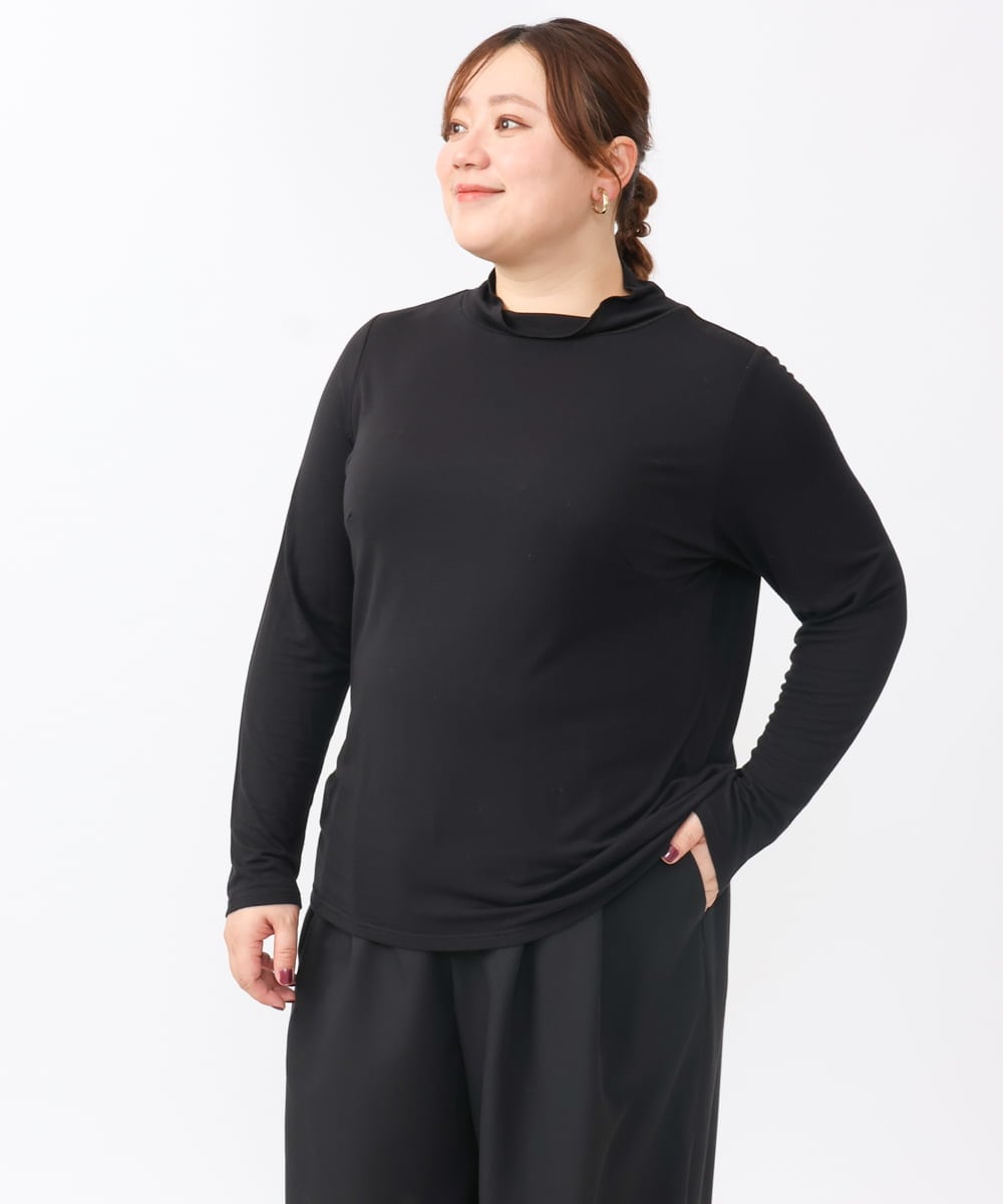 OLKAA30049 eur3(エウルキューブ) 【大きいサイズ】ハイネックカットソー ブラック(94)