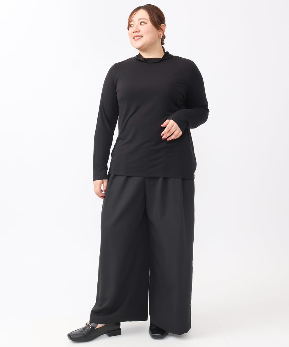 OLKAA30049 eur3(エウルキューブ) 【大きいサイズ】ハイネックカットソー ブラック(94)