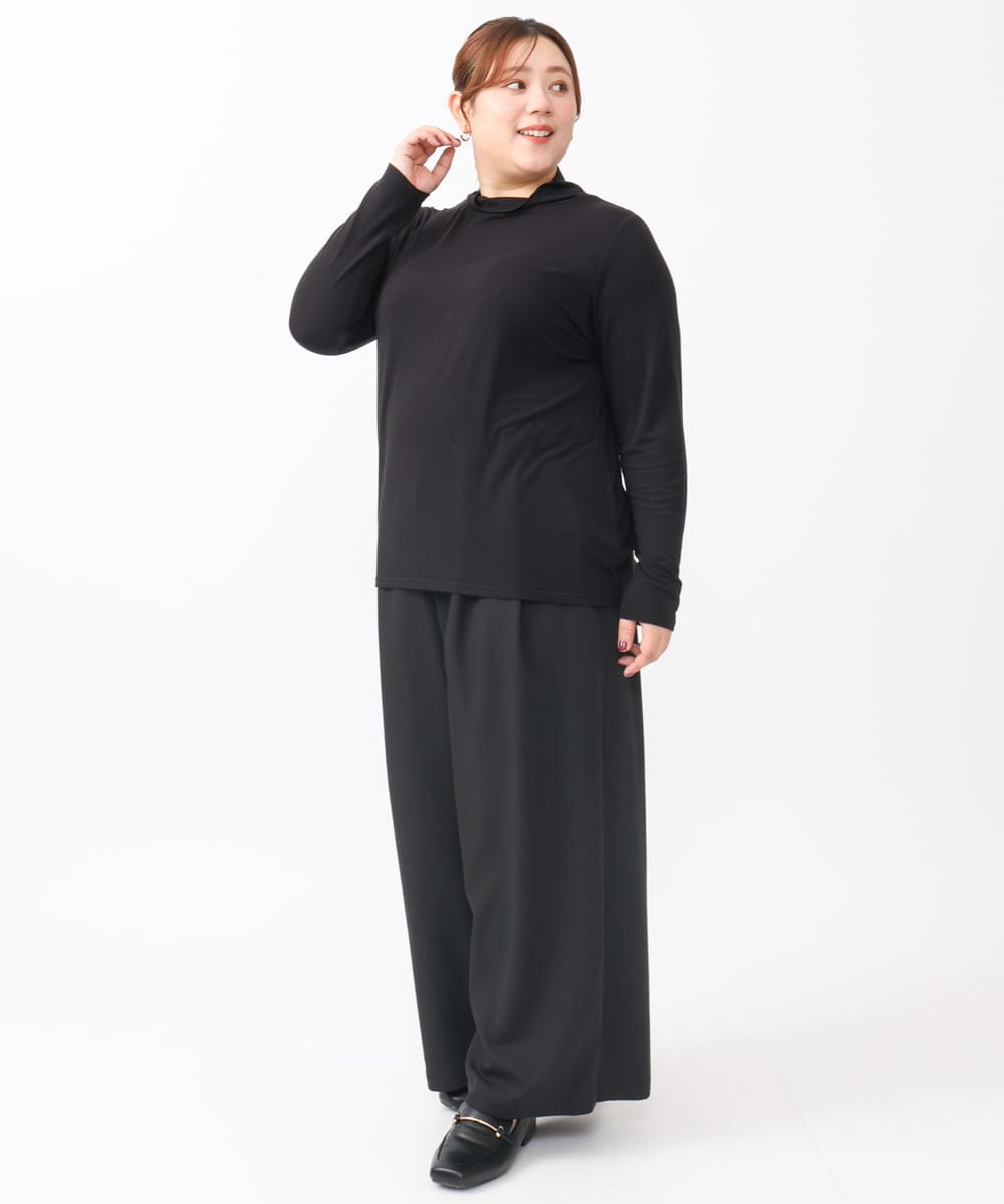 OLKAA30049 eur3(エウルキューブ) 【大きいサイズ】ハイネックカットソー ブラック(94)