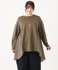OLKAA34099 eur3(エウルキューブ) 【大きいサイズ】バックサテンチュニック カーキ(36)