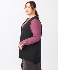 OLKAA35099 eur3(エウルキューブ) 【大きいサイズ/soso×eur3】Vネックベスト ブラック(94)