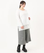 OLKAA38059 eur3(エウルキューブ) 【大きいサイズ】裾レースプルオーバー ホワイト(90)