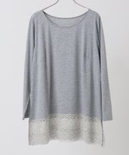 OLKAA38059 eur3(エウルキューブ) 【大きいサイズ】裾レースプルオーバー ライトグレー(91)