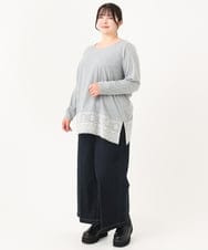 OLKAA38059 eur3(エウルキューブ) 【大きいサイズ】裾レースプルオーバー ライトグレー(91)