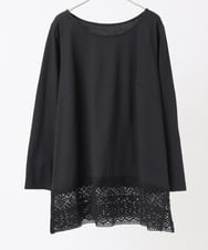 OLKAA38059 eur3(エウルキューブ) 【大きいサイズ】裾レースプルオーバー ブラック(94)
