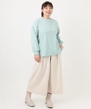 OLKAD06079 eur3(エウルキューブ) 【WEB先行販売】【大きいサイズ】なめらかフリースプチハイネック ライトグリーン(30)