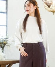 OLKAD06079 eur3(エウルキューブ) 【WEB先行販売】【大きいサイズ】なめらかフリースプチハイネック ホワイト(90)