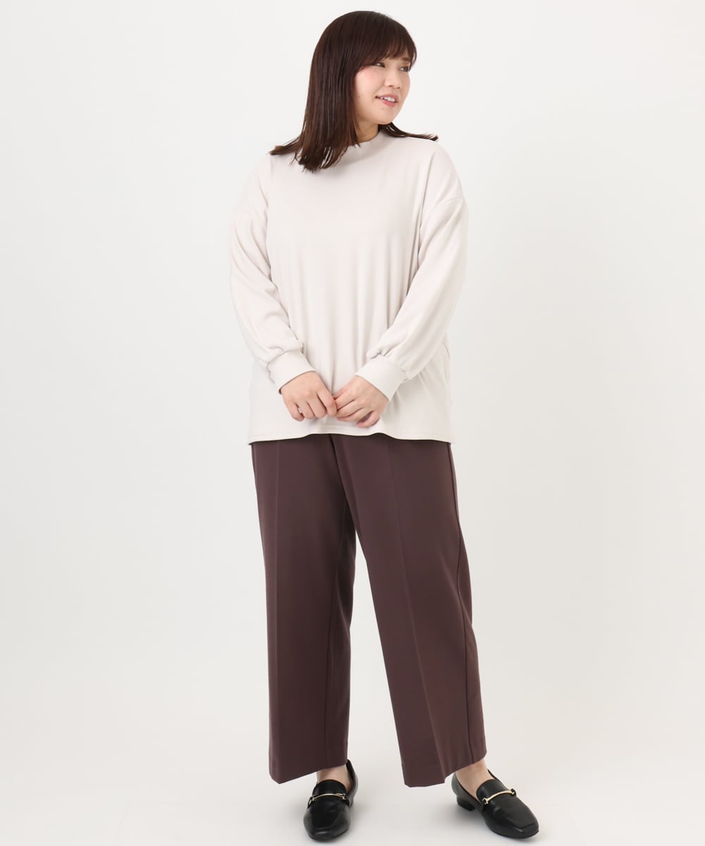 OLKAD06079 eur3(エウルキューブ) 【WEB先行販売】【大きいサイズ】なめらかフリースプチハイネック ホワイト(90)