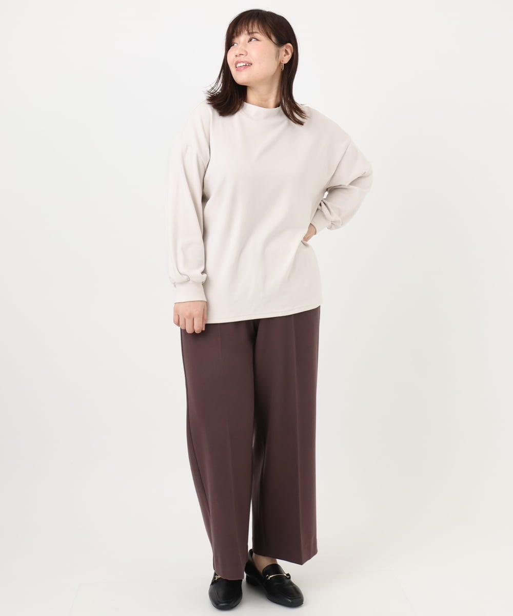 OLKAD06079 eur3(エウルキューブ) 【WEB先行販売】【大きいサイズ】なめらかフリースプチハイネック ホワイト(90)