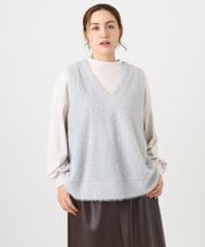 OLKAD06079 eur3(エウルキューブ) 【大きいサイズ】なめらかフリースプチハイネック ホワイト(90)