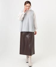 OLKAD06079 eur3(エウルキューブ) 【大きいサイズ】なめらかフリースプチハイネック ホワイト(90)