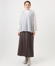 OLKAD06079 eur3(エウルキューブ) 【大きいサイズ】なめらかフリースプチハイネック ホワイト(90)