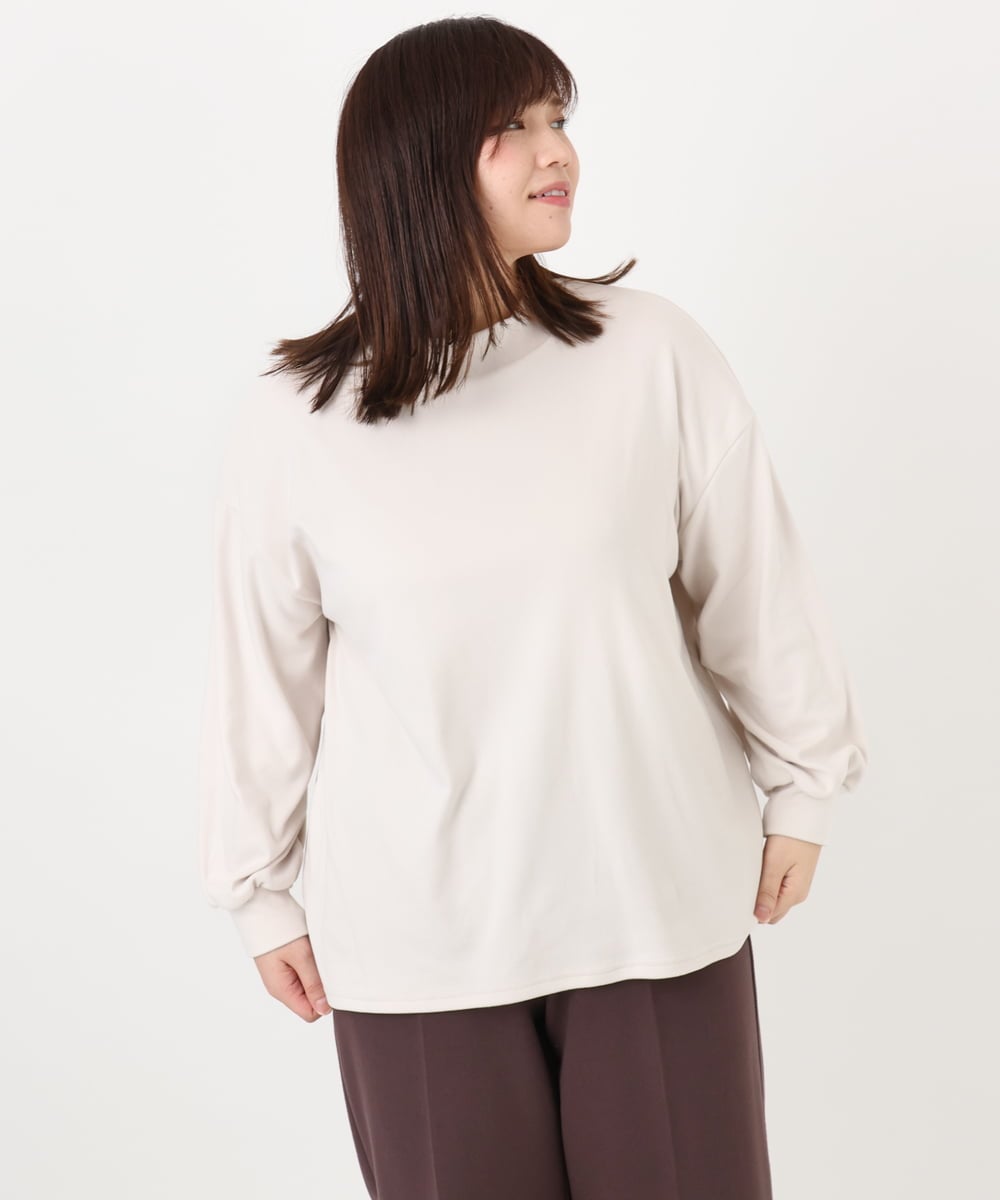 OLKAD06079 eur3(エウルキューブ) 【WEB先行販売】【大きいサイズ】なめらかフリースプチハイネック ホワイト(90)