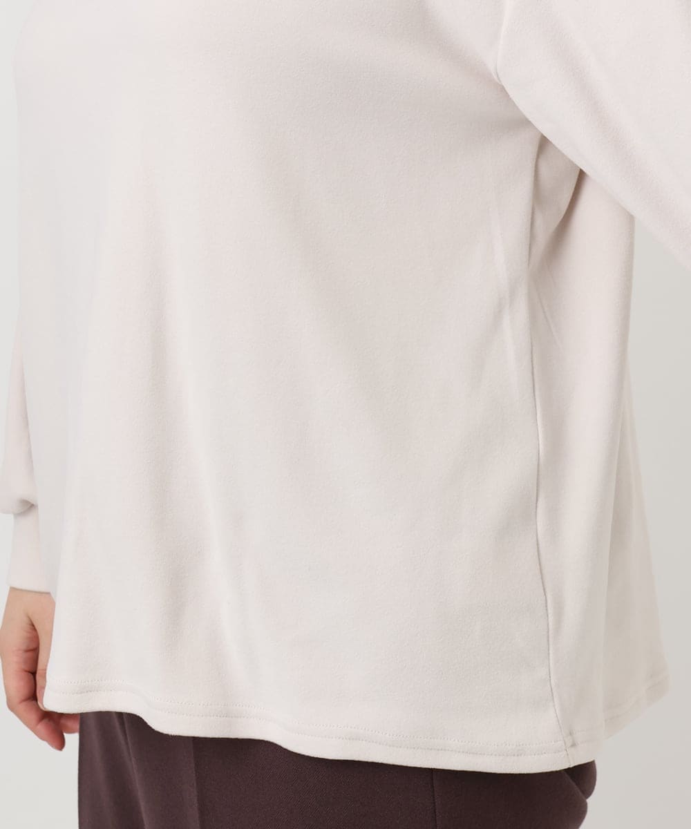 OLKAD06079 eur3(エウルキューブ) 【WEB先行販売】【大きいサイズ】なめらかフリースプチハイネック ホワイト(90)