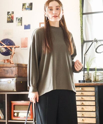 OLKAD06079 eur3 【WEB先行販売】【大きいサイズ】なめらかフリースプチハイネック