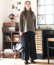 OLKAD06079 eur3(エウルキューブ) 【WEB先行販売】【大きいサイズ】なめらかフリースプチハイネック ダークグレー(93)