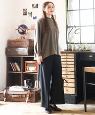 OLKAD06079 eur3(エウルキューブ) 【WEB先行販売】【大きいサイズ】なめらかフリースプチハイネック ダークグレー(93)