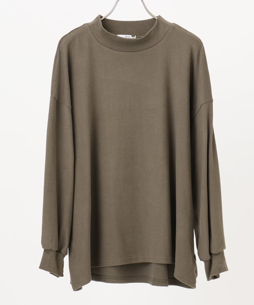 OLKAD06079 eur3(エウルキューブ) 【WEB先行販売】【大きいサイズ】なめらかフリースプチハイネック ダークグレー(93)