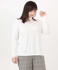 OLKAD09049 eur3(エウルキューブ) 【WEB先行販売】【大きいサイズ】ハイネック長袖カットソー ホワイト(90)