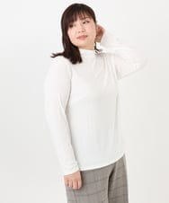 OLKAD09049 eur3(エウルキューブ) 【WEB先行販売】【大きいサイズ】ハイネック長袖カットソー ホワイト(90)