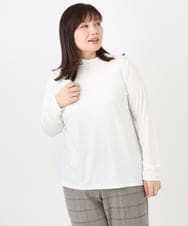 OLKAD09049 eur3(エウルキューブ) 【WEB先行販売】【大きいサイズ】ハイネック長袖カットソー ホワイト(90)