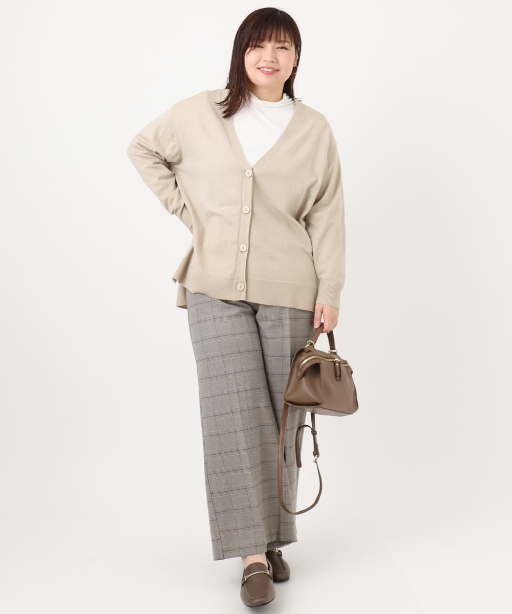 OLKAD09049 eur3(エウルキューブ) 【WEB先行販売】【大きいサイズ】ハイネック長袖カットソー ホワイト(90)