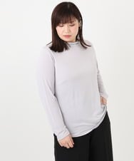 OLKAD09049 eur3(エウルキューブ) 【WEB先行販売】【大きいサイズ】ハイネック長袖カットソー ライトグレー(91)