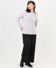 OLKAD09049 eur3(エウルキューブ) 【WEB先行販売】【大きいサイズ】ハイネック長袖カットソー ライトグレー(91)