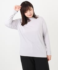 OLKAD09049 eur3(エウルキューブ) 【WEB先行販売】【大きいサイズ】ハイネック長袖カットソー ライトグレー(91)