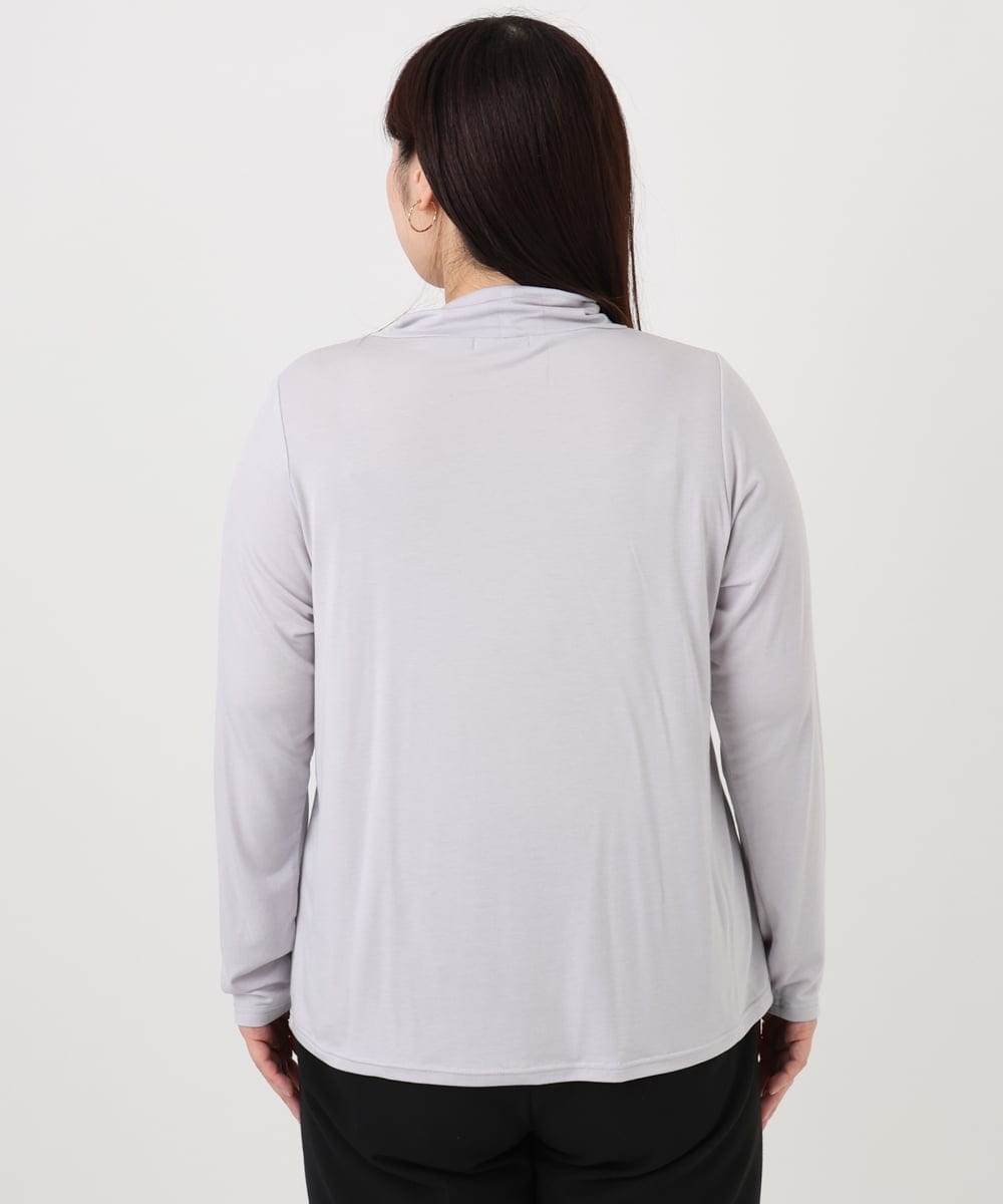 OLKAD09049 eur3(エウルキューブ) 【WEB先行販売】【大きいサイズ】ハイネック長袖カットソー ライトグレー(91)
