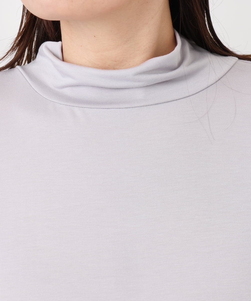 OLKAD09049 eur3(エウルキューブ) 【WEB先行販売】【大きいサイズ】ハイネック長袖カットソー ライトグレー(91)