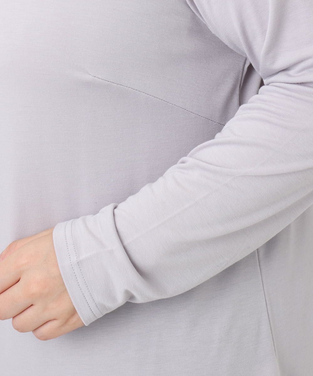 OLKAD09049 eur3(エウルキューブ) 【WEB先行販売】【大きいサイズ】ハイネック長袖カットソー ライトグレー(91)