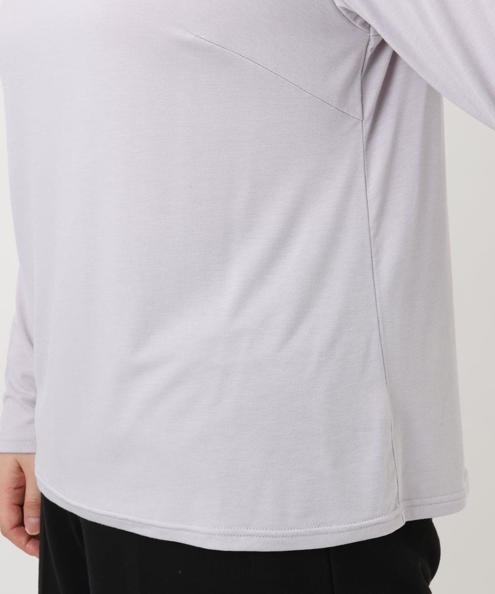 OLKAD09049 eur3(エウルキューブ) 【WEB先行販売】【大きいサイズ】ハイネック長袖カットソー ライトグレー(91)