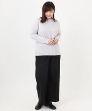 OLKAD09049 eur3(エウルキューブ) 【WEB先行販売】【大きいサイズ】ハイネック長袖カットソー ライトグレー(91)