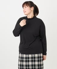 OLKAD09049 eur3(エウルキューブ) 【WEB先行販売】【大きいサイズ】ハイネック長袖カットソー ブラック(94)