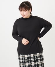 OLKAD09049 eur3(エウルキューブ) 【WEB先行販売】【大きいサイズ】ハイネック長袖カットソー ブラック(94)