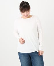 OLKAD17049 eur3(エウルキューブ) 【WEB先行販売】【大きいサイズ】Uネック長袖カットソー ホワイト(90)