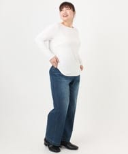 OLKAD17049 eur3(エウルキューブ) 【WEB先行販売】【大きいサイズ】Uネック長袖カットソー ホワイト(90)