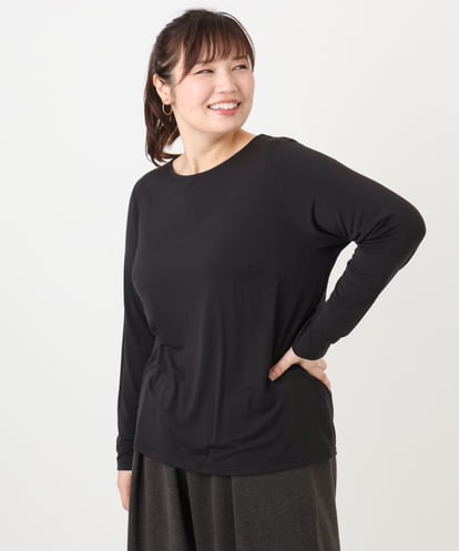 OLKAD17049 eur3 【大きいサイズ】Uネック長袖カットソー