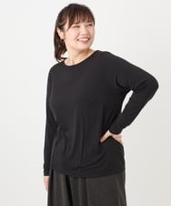 OLKAD17049 eur3(エウルキューブ) 【WEB先行販売】【大きいサイズ】Uネック長袖カットソー ブラック(94)