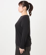 OLKAD17049 eur3(エウルキューブ) 【WEB先行販売】【大きいサイズ】Uネック長袖カットソー ブラック(94)