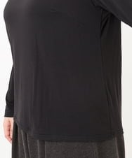 OLKAD17049 eur3(エウルキューブ) 【WEB先行販売】【大きいサイズ】Uネック長袖カットソー ブラック(94)