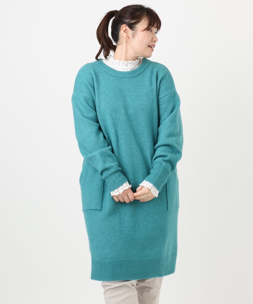 OLKAD18049 eur3(エウルキューブ) 【WEB先行販売】【大きいサイズ】ハイネックレースカットソー ホワイト(90)