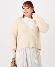 OLKAD18049 eur3(エウルキューブ) 【再入荷/大きいサイズ】ハイネックレースカットソー ホワイト(90)