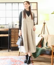 OLKAD18049 eur3(エウルキューブ) 【WEB先行販売】【大きいサイズ】ハイネックレースカットソー ブラック(94)