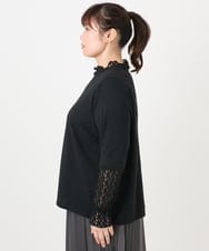 OLKAD18049 eur3(エウルキューブ) 【WEB先行販売】【大きいサイズ】ハイネックレースカットソー ブラック(94)