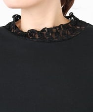 OLKAD18049 eur3(エウルキューブ) 【WEB先行販売】【大きいサイズ】ハイネックレースカットソー ブラック(94)