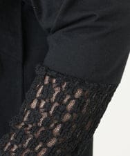 OLKAD18049 eur3(エウルキューブ) 【WEB先行販売】【大きいサイズ】ハイネックレースカットソー ブラック(94)