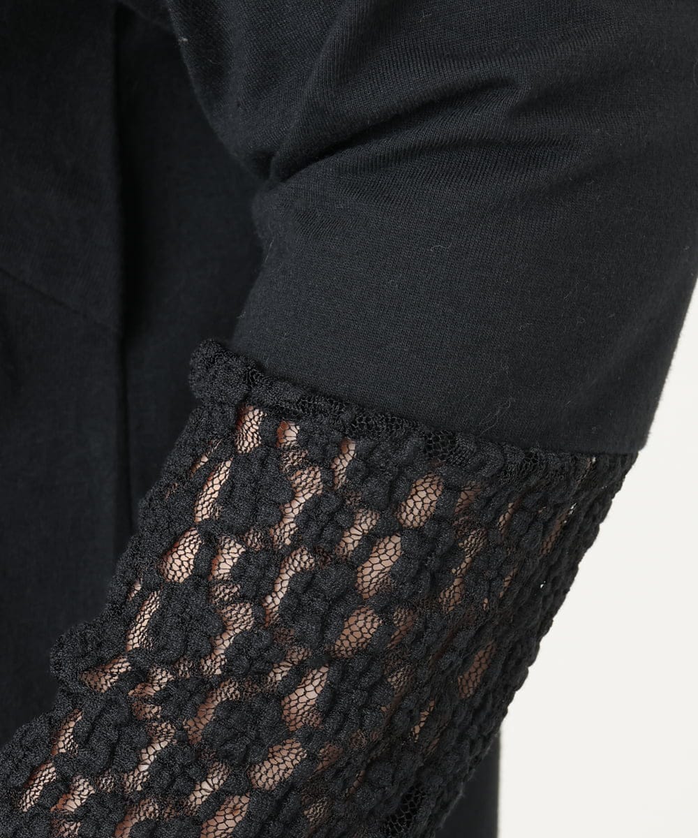 OLKAD18049 eur3(エウルキューブ) 【WEB先行販売】【大きいサイズ】ハイネックレースカットソー ブラック(94)